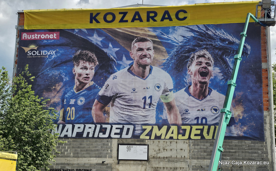 Kozarac postavio najveći bilbord podrške Zmajevima u BiH!