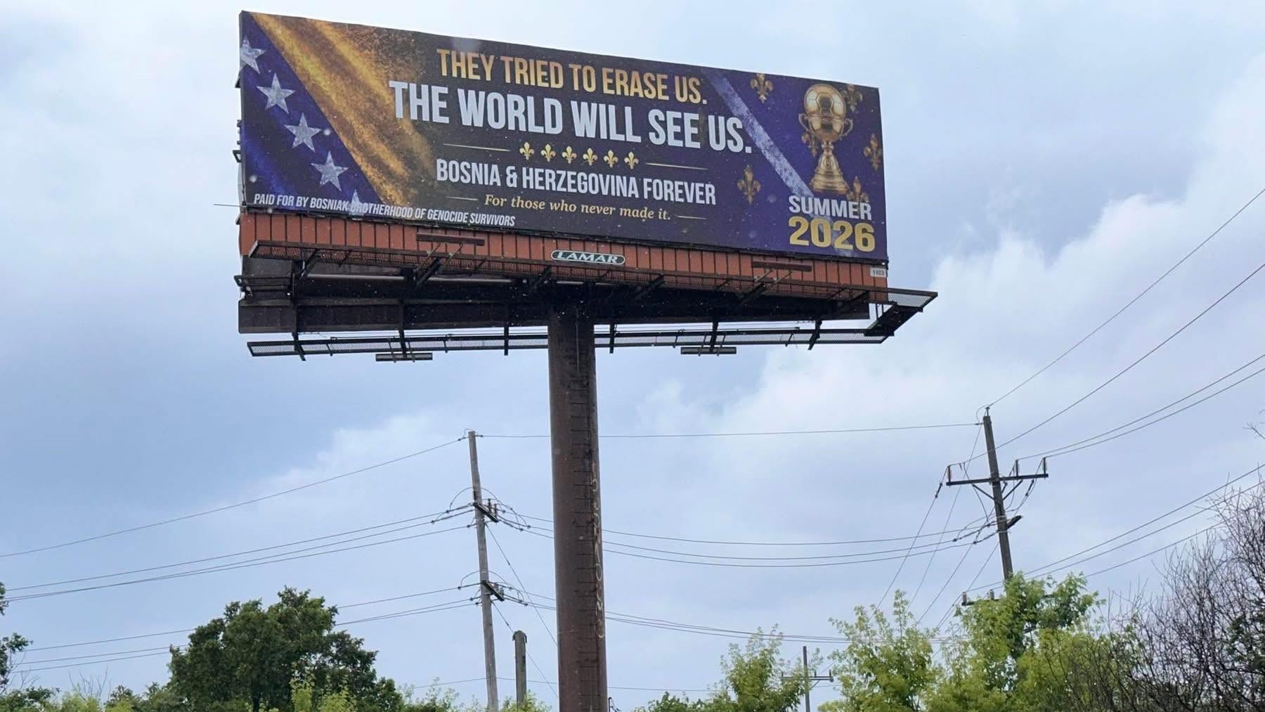 U Chicagu postavljen bilbord posvećen BiH: Pokušali su da nas izbrišu!